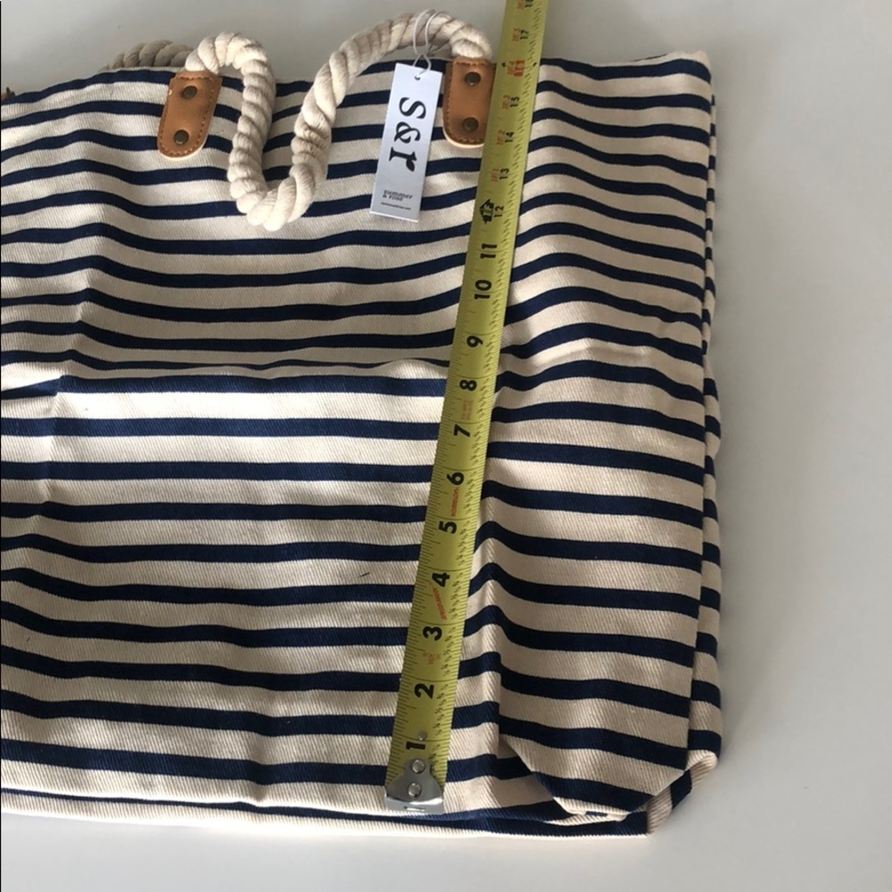 Summer and Rose Navy khaki beach tote bag - Picture 10 of 15